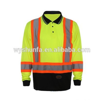 T-shirt de travail de sécurité réfléchissant à haute visibilité fluorescente